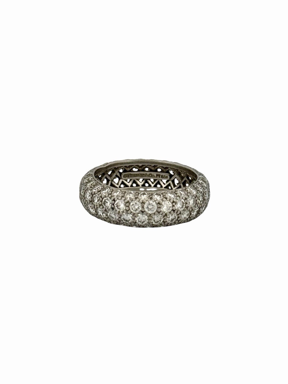 Tiffany & Co. Etoile 4-Row Diamond Band PT950 Platinum Size 5.5 w/ Box