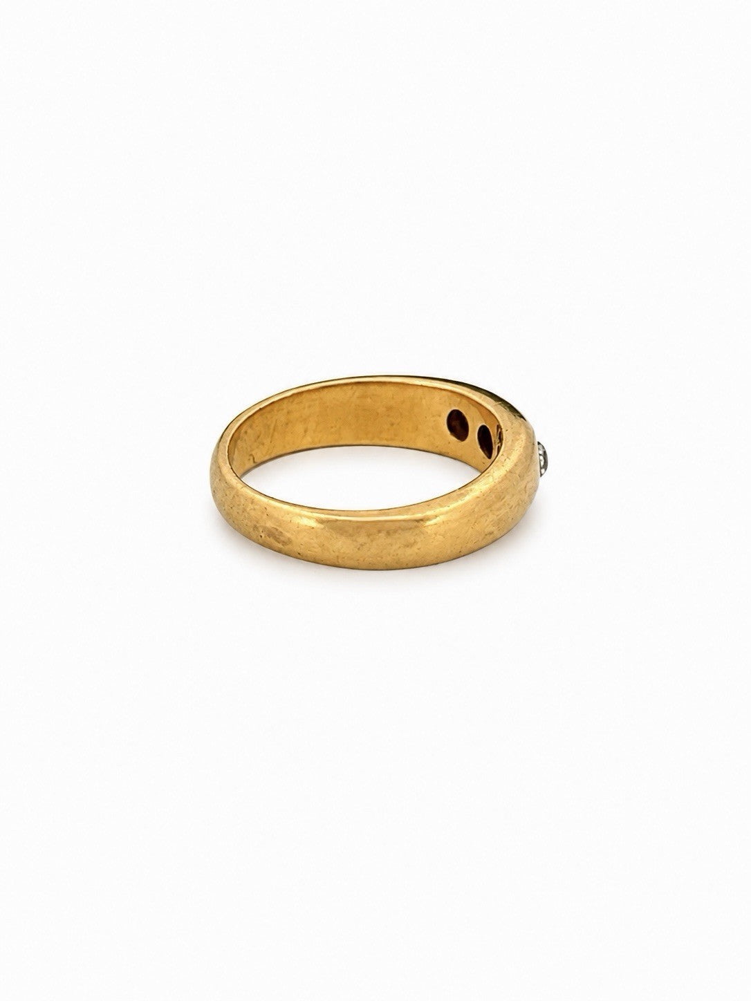 Antique Tiffany & Co 18K Gold 3 Stone Diamond Ring Old Mine Cut Gypsy Set Size 2