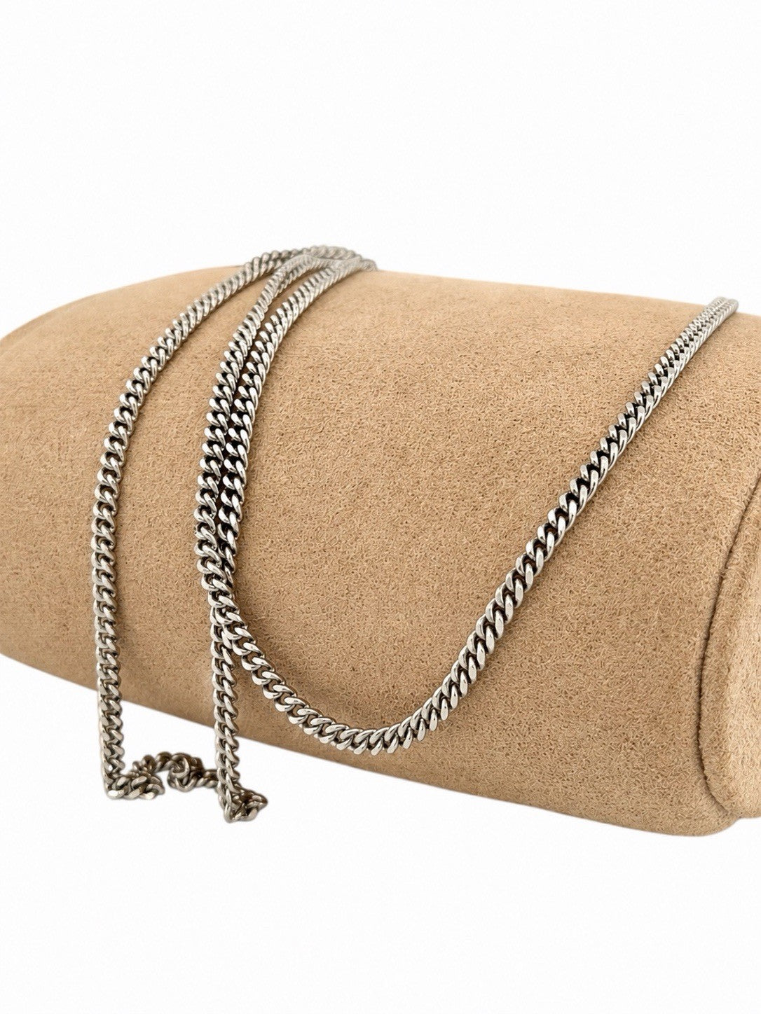 Solid Platinum Pt850 Curb Link Chain 2.6mm 20in
