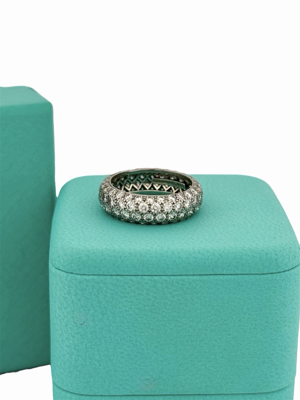 Tiffany & Co. Etoile 4-Row Diamond Band PT950 Platinum Size 5.5 w/ Box