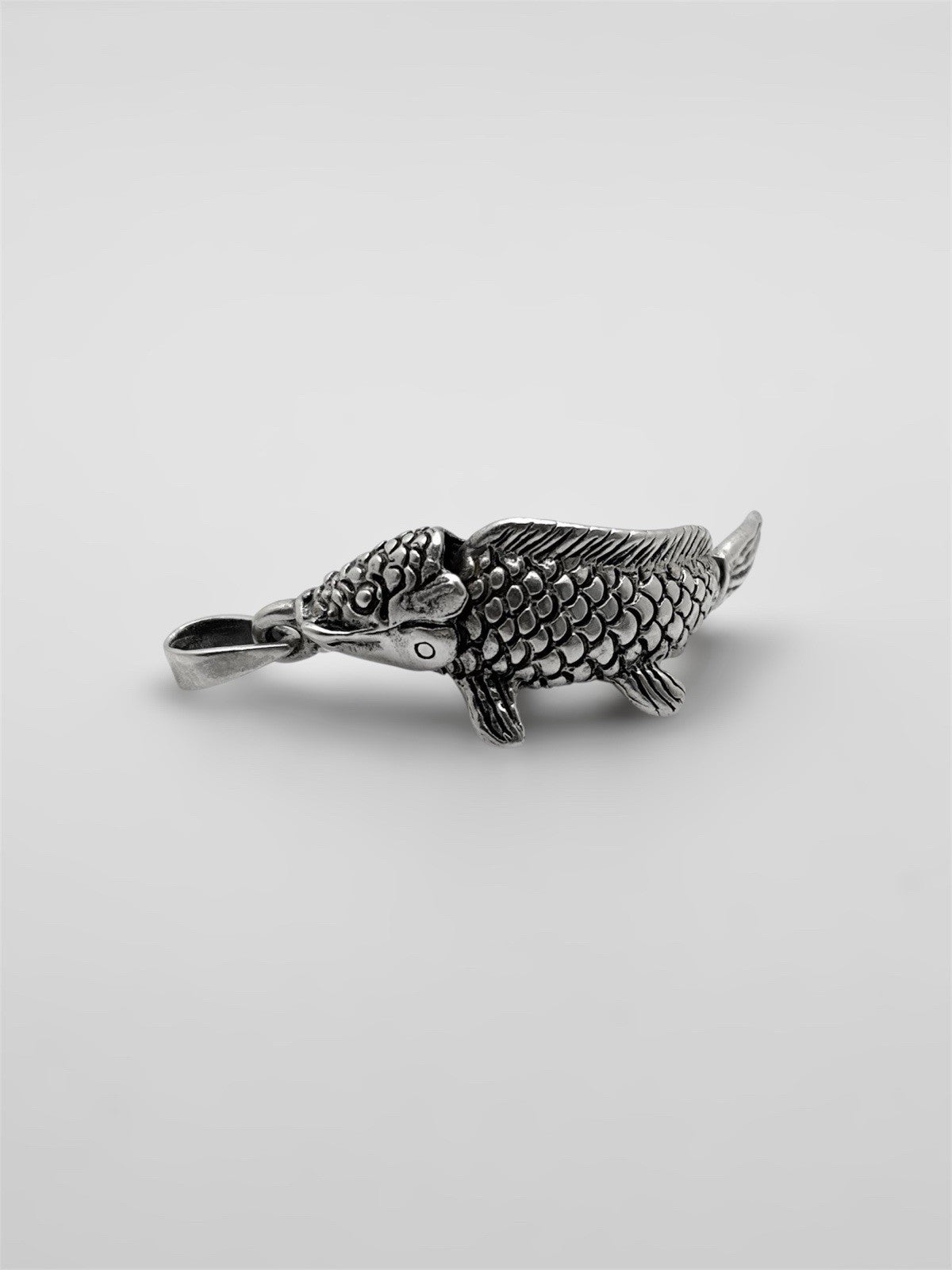925 Sterling Silver Fish Pendant Articulated Moving Hinged Detailed Charm
