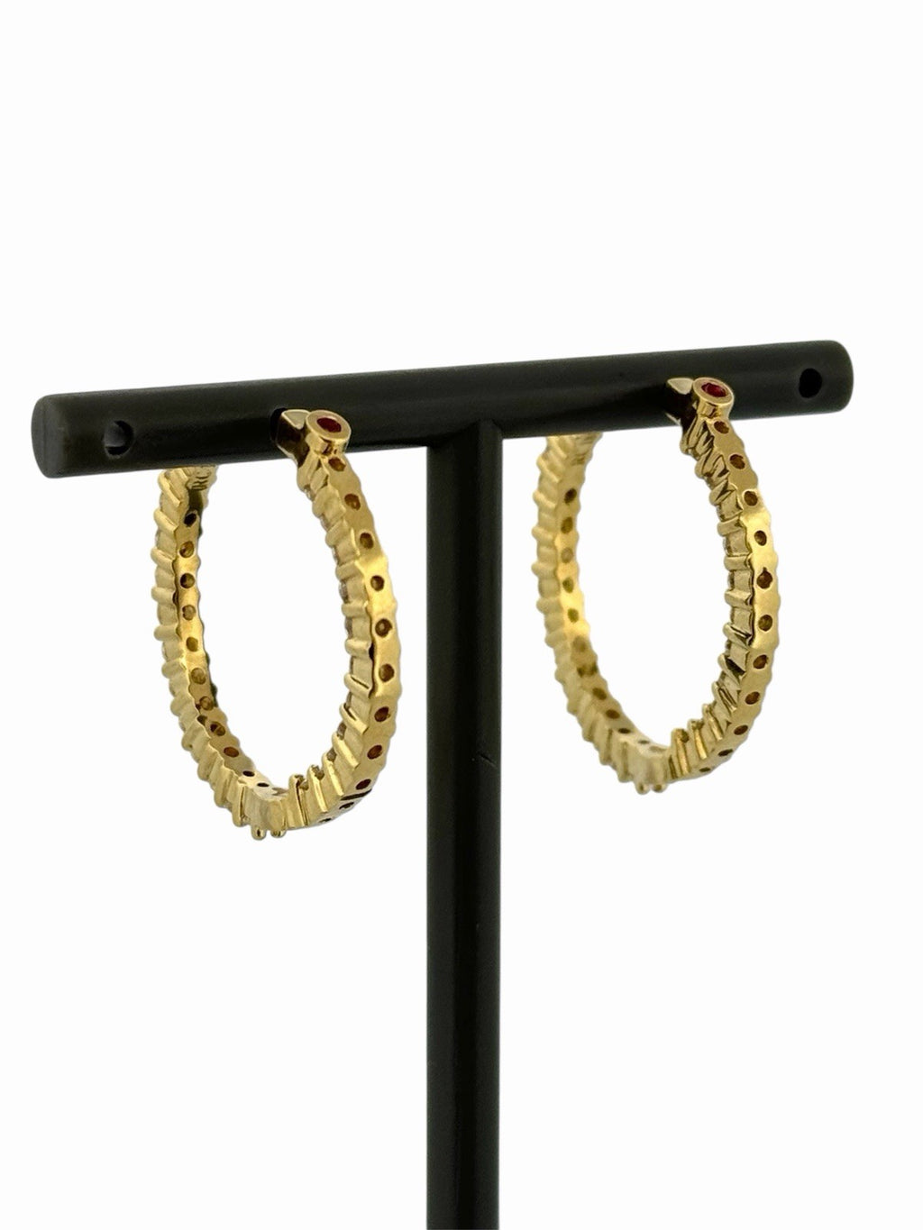 Roberto Coin Inside Out Natural Diamond Hoop Earrings 18K Yellow Gold 1 CTW VS+
